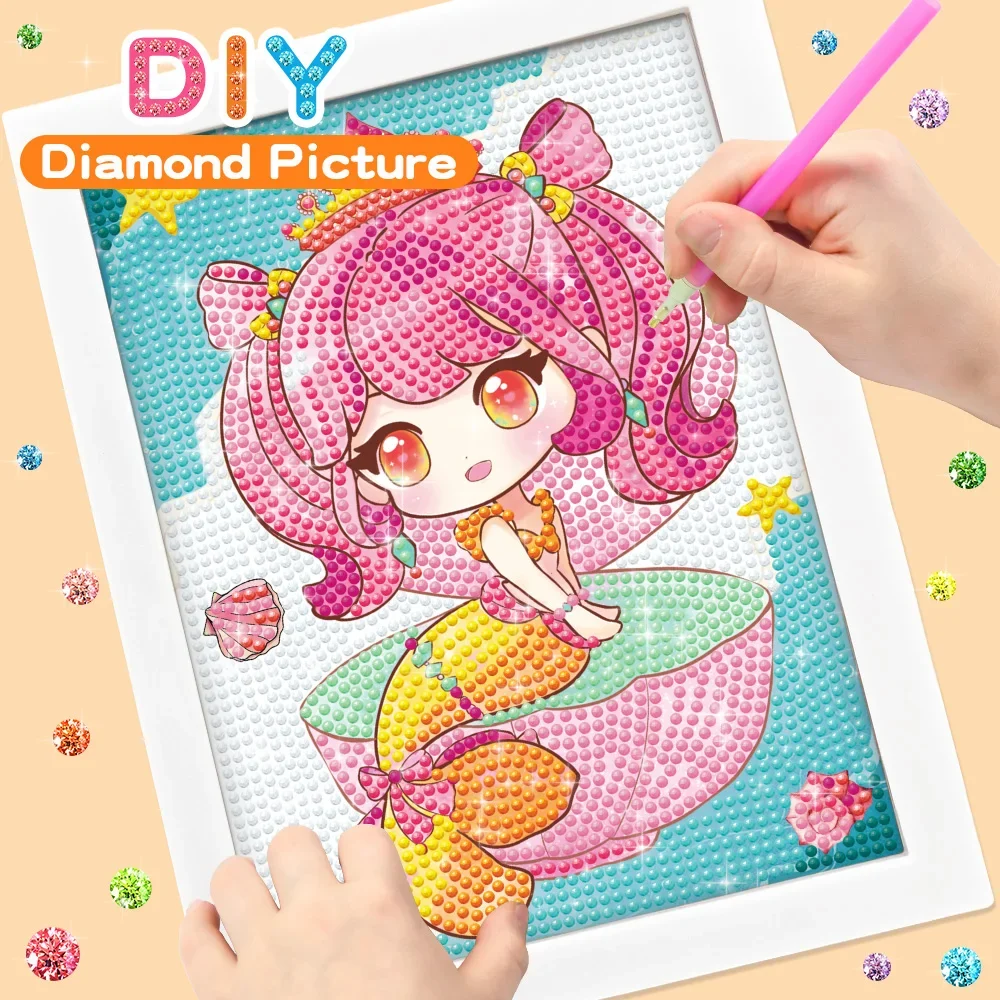 DIY Craft Album - Girls Toy Set - Children's Handmade Craft Gifts - Dot Diamond Painted Home Decoration Ornaments