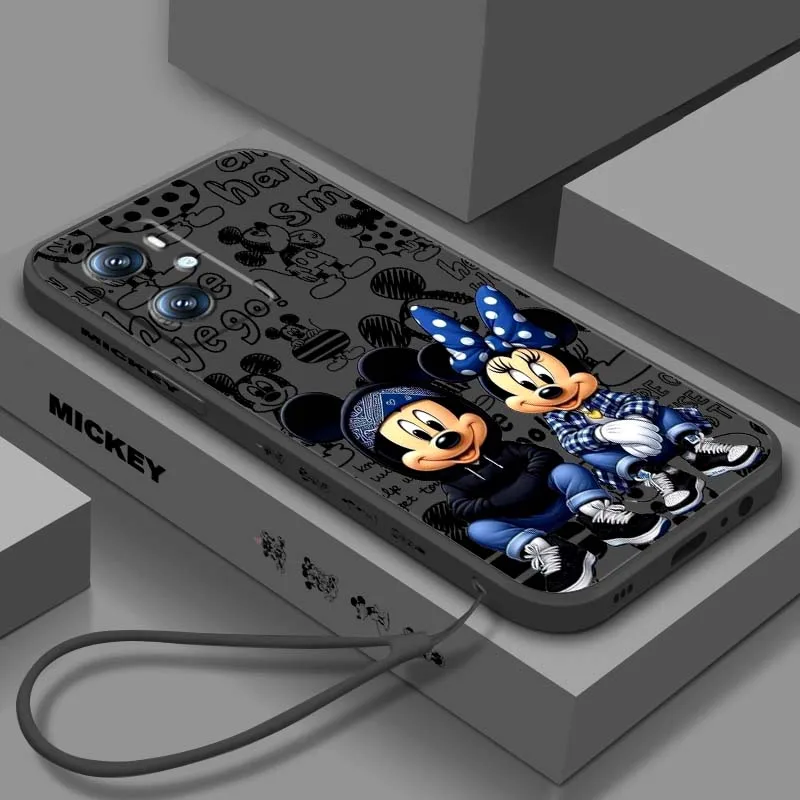 

Disney Mickey Minnie Art For OPPO Find X5 A11 A16K A53 A98 A3 A57 A72 A73 A96 A74 A9 A5 5G Liquid Left Rope Phone Case
