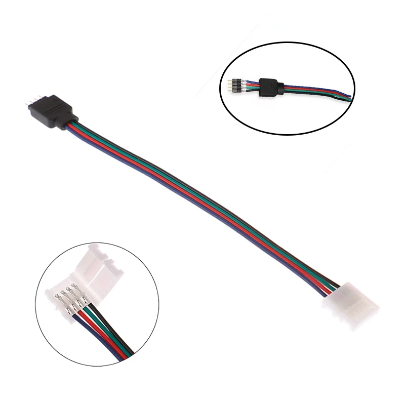 Kabel połączeniowy RGB 4-pinowy, przedłużacz LED 15cm, PVC, złącze LED 4-pinowe RGB do taśmy LED 5050
