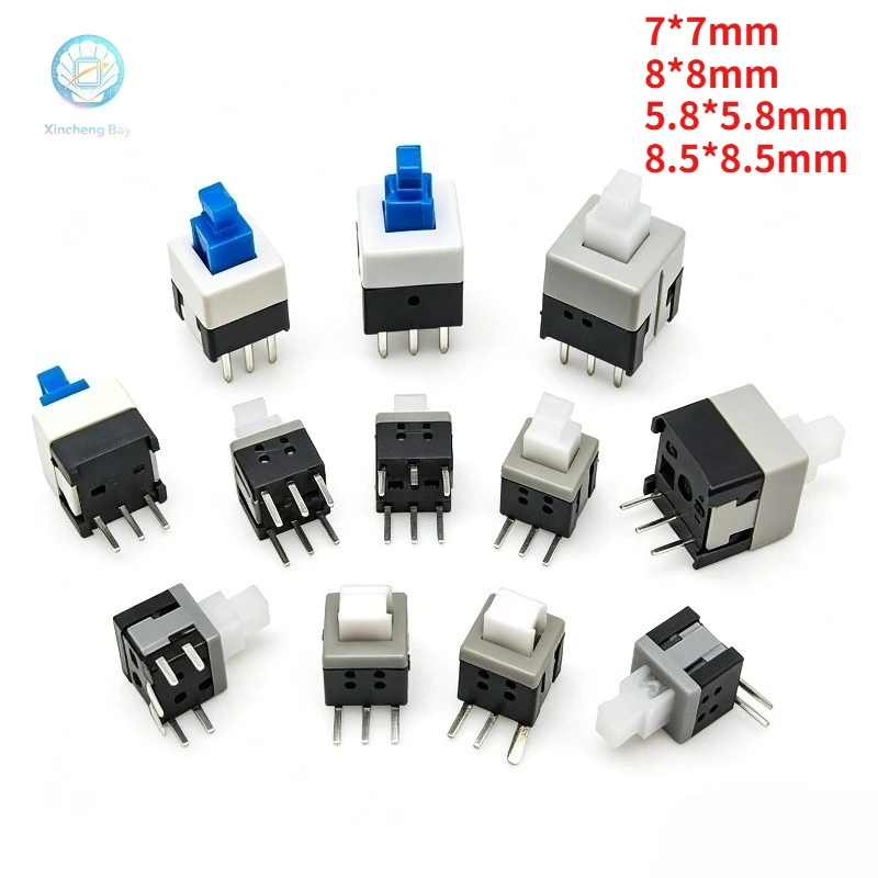 10Pcs Non-Self-Locking Switch / Self-Locking Switch 5.8*5.8 7*7 8*8 8.5X8.5MM Button Key Switch 5.8x5.8mm 7x7mm 8x8mm 8.5x8.5mm