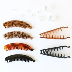 Large Simple Vertical Banana Hair Clip Frosted Solid Color Hairpin Delicate Amber Hair Claw Fashion Jewelry Headwear for Women