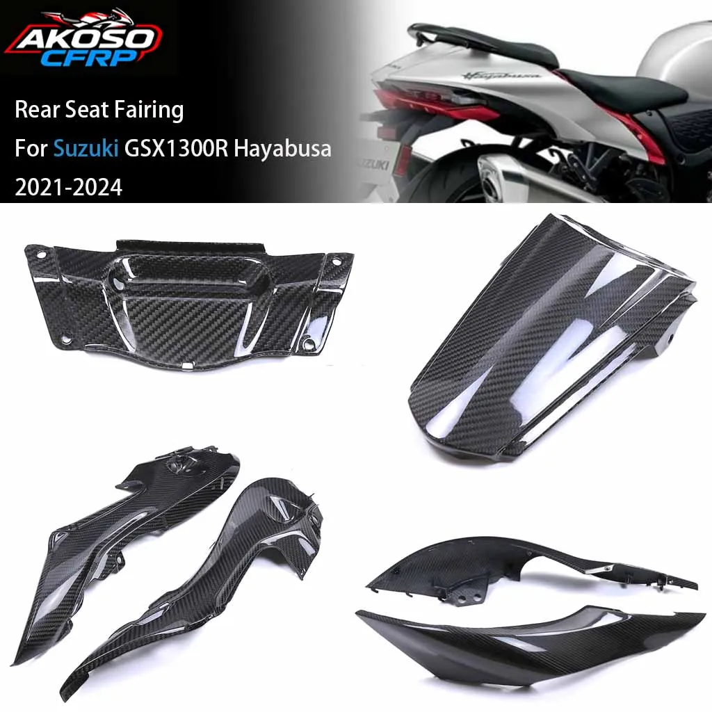 

Motorcycle Carbon Fiber For SUZUKI GSX1300R Hayabusa 2021-2024 Rear Seat Center Cover Tail Hump Side Panels Fairings Accessories