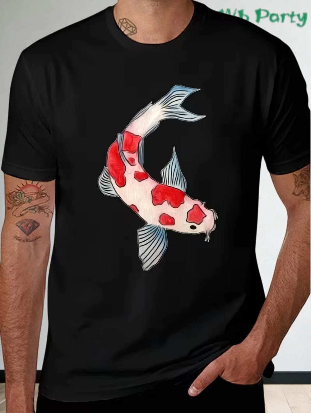 

Men's 3D Print T-Shirt Koi Patterned Lucky Short Sleeved Top Summer Harajuku Casual Minimalist Style New Year's Men's Clothing