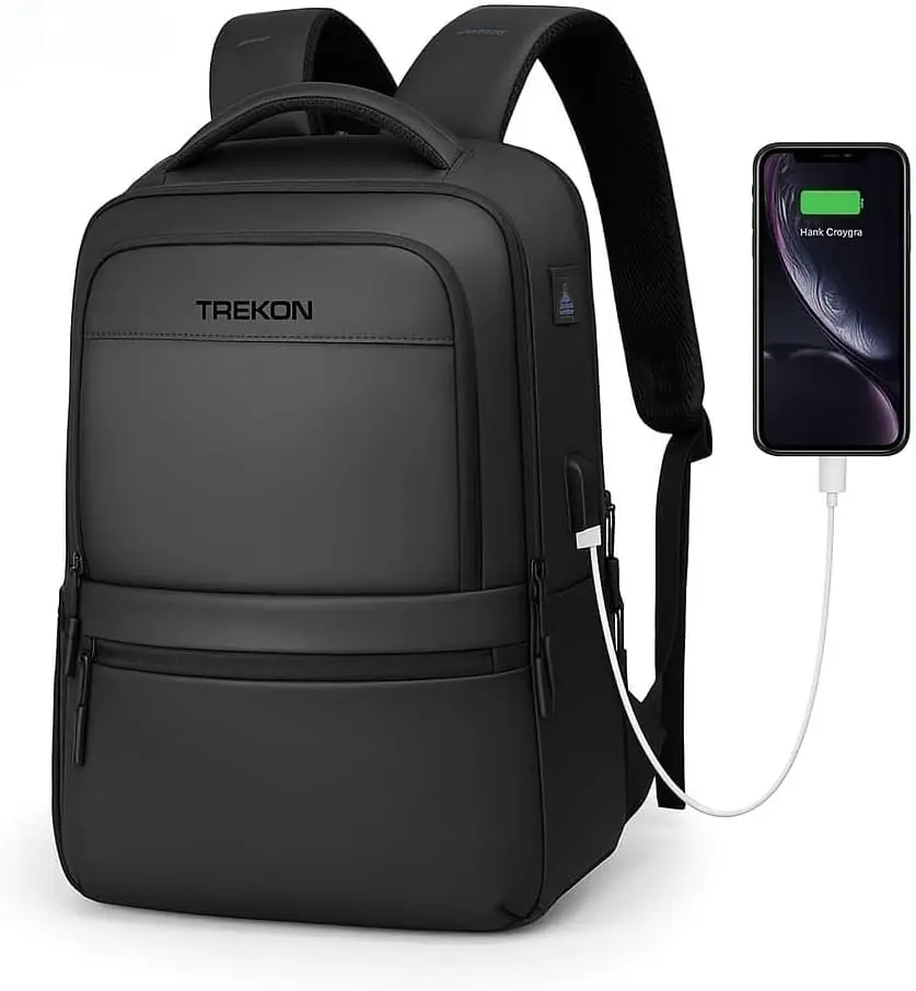 

Laptop Backpack for Men, 15.6" USB Charging Port, Water-Resistant, Anti-Theft, TSA Approved Travel Bag, Business & College