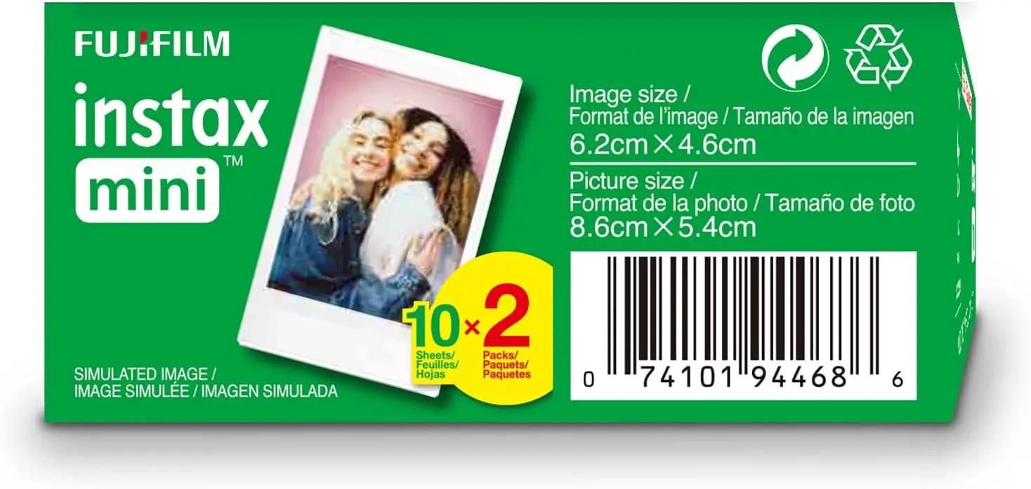 Imagem -05 - Fujifilm Instax Mini Filme Instantâneo Pacote Duplo Branco