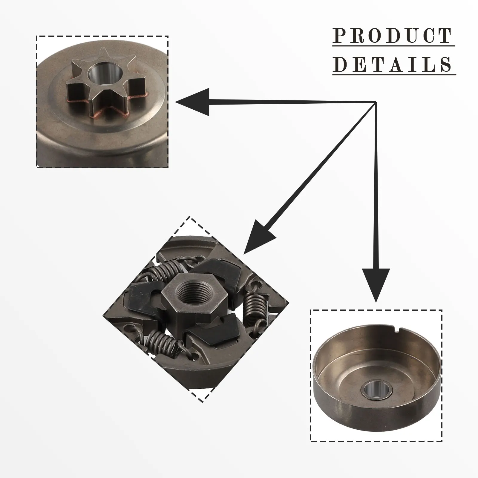 Chainsaw Clutch Drum Kit E-clip Equipment Garden MS170 MS180 Needle Bearing Oil Pump Washer 018 023 025 Worm Gear