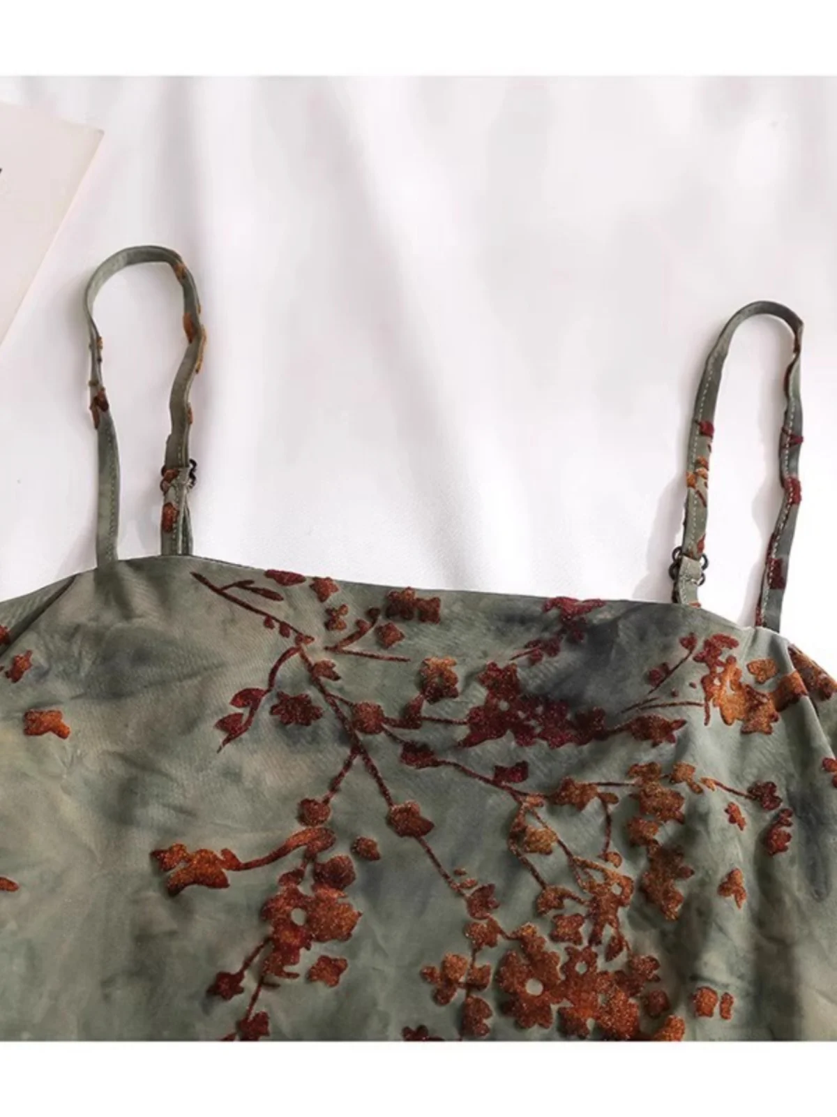 Débardeur à bretelles en velours imprimé pour femme, nouvelle collection automne 2024, sous-vêtement, couche de base, vêtement extérieur, top tube sexy