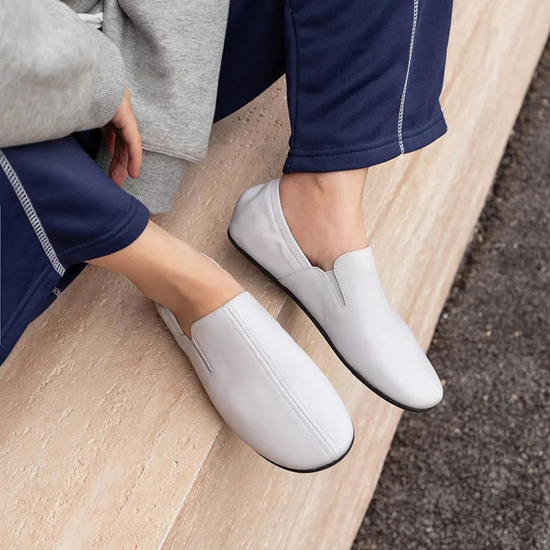 أحذية نسائية ربيع جديد البغال أحذية بسيطة غير رسمية جلد الغنم جولة تو لينة الشقق كوريا نمط اليدوية أحذية أساسية مريحة #5