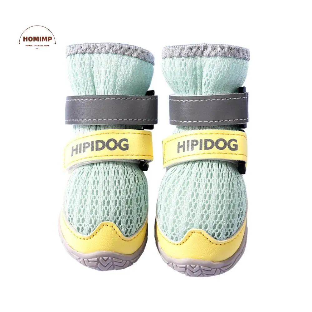 

Adjustable Dog Mesh Shoes Rubber Sole Breathable Anti-Slip Pet Shoes Wear Resistant Reflective Dog Foot Covers Going Out