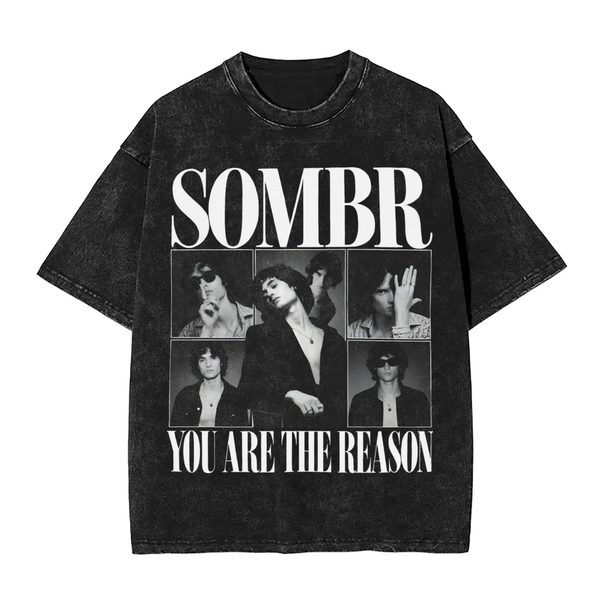 Sombr Youare The Reason World Tour 2026-2027 T Shirts Hip Hop Washed Short Sleeve Oversize T-Shirt for Men Women Streetwear
