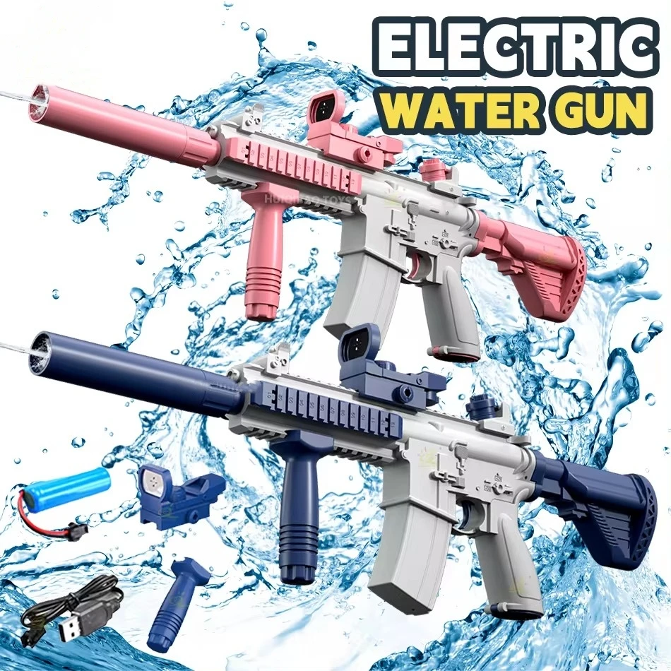 

Kids M416 Auto Electric Water Gun Waters Fight Firing Pistol Toy Summer Outdoor Beach Shooting Game Children's Boys Toys Gifts