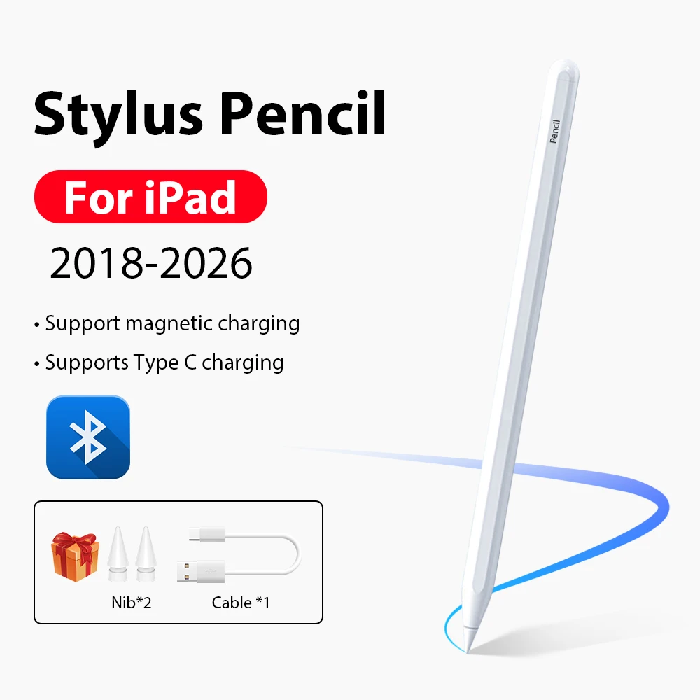 For Apple Pencil For iPad A16 11th 10th 10 Generation Air 13 11 M4 2026 Pro 12.9 13 M5 Air 6 5 4 8th 9th Mini 7 10.9 Stylus Pen
