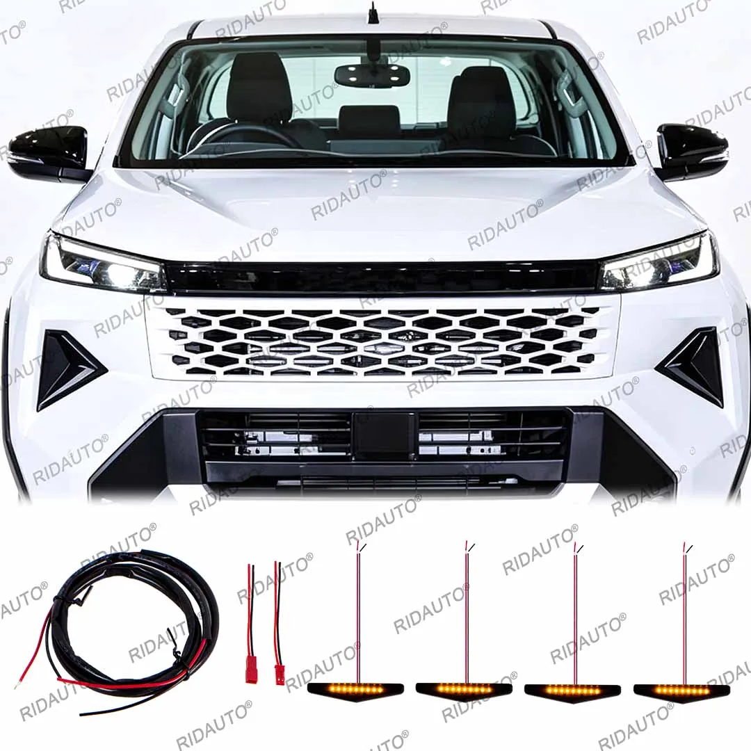 Nachrüstbare DIY LED-Lkw-Leuchten in Amber, Gelb und Weiß für Hilux Travo 2026 OverLand, Signal-LED-Tagfahrlicht, modifiziertes Kühlergrilllicht – Detail 5