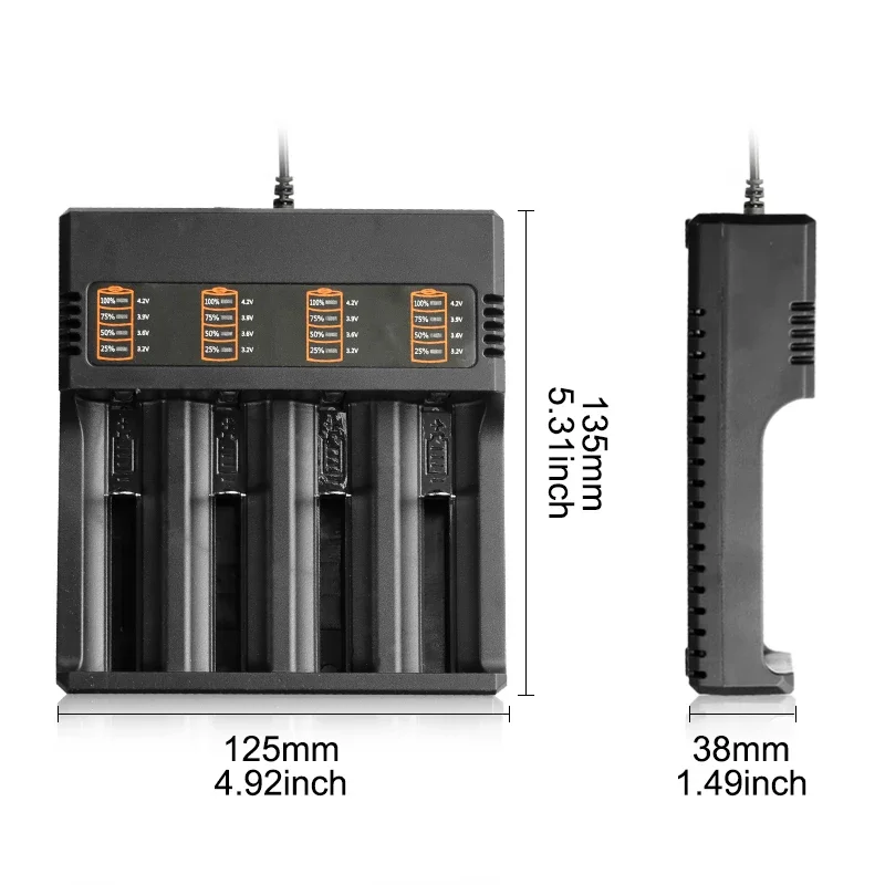 1/2/4 gniazdo 18650 ładowarka uniwersalna inteligentna ładowarka na USB do 26650 16340 14500 16340 3.7-4.2V akumulatory litowe