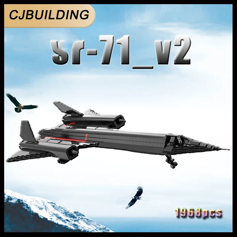 1968pcs MOC Building Blocks Fighter Block Models SR-71 Military Fighter Diy Children's Toys MOC-20612