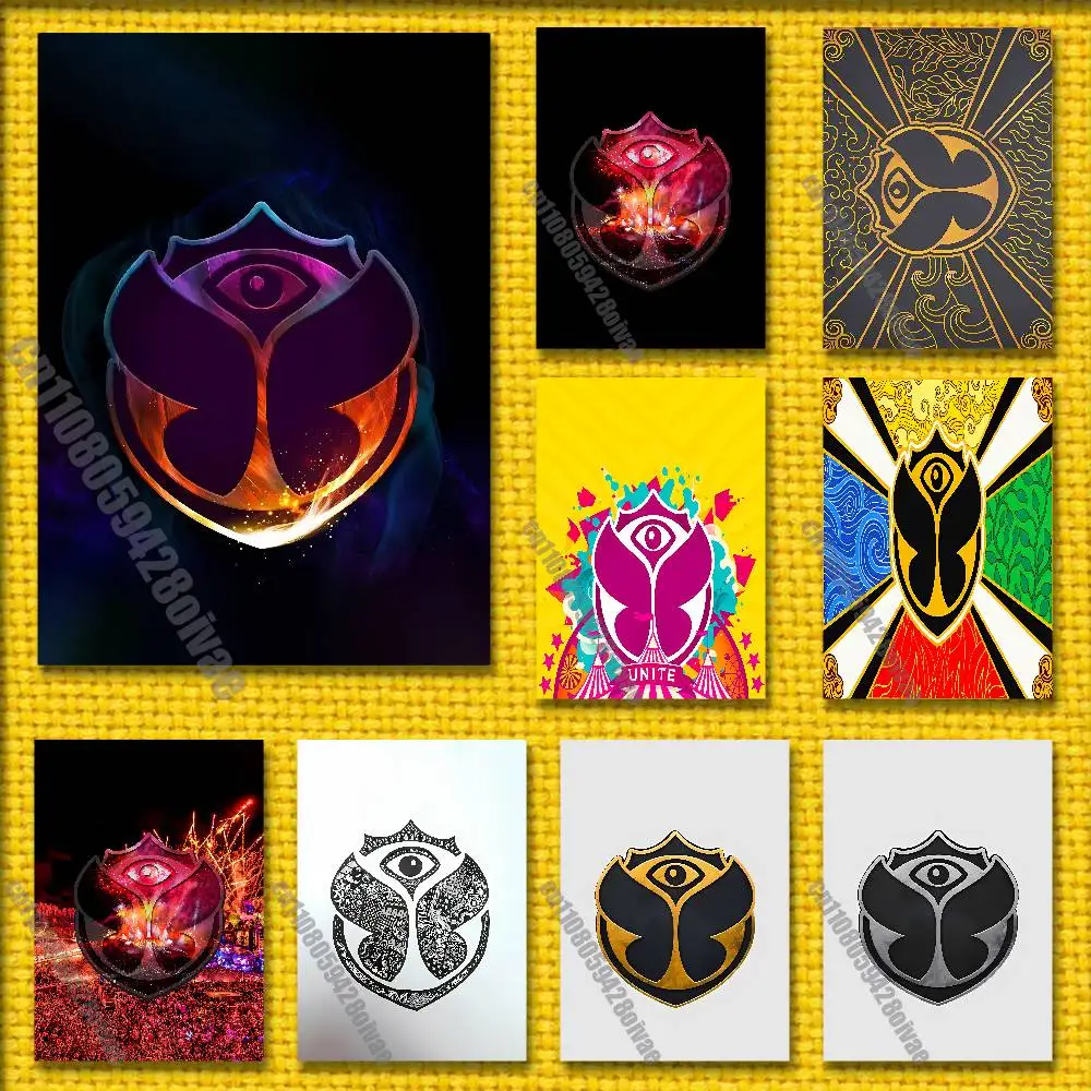 家の装飾に適しています 10x15cm 自己粘着装飾写真ギフト プレイビルケース T-Tomorrowland 音楽ロゴポスターステッカー