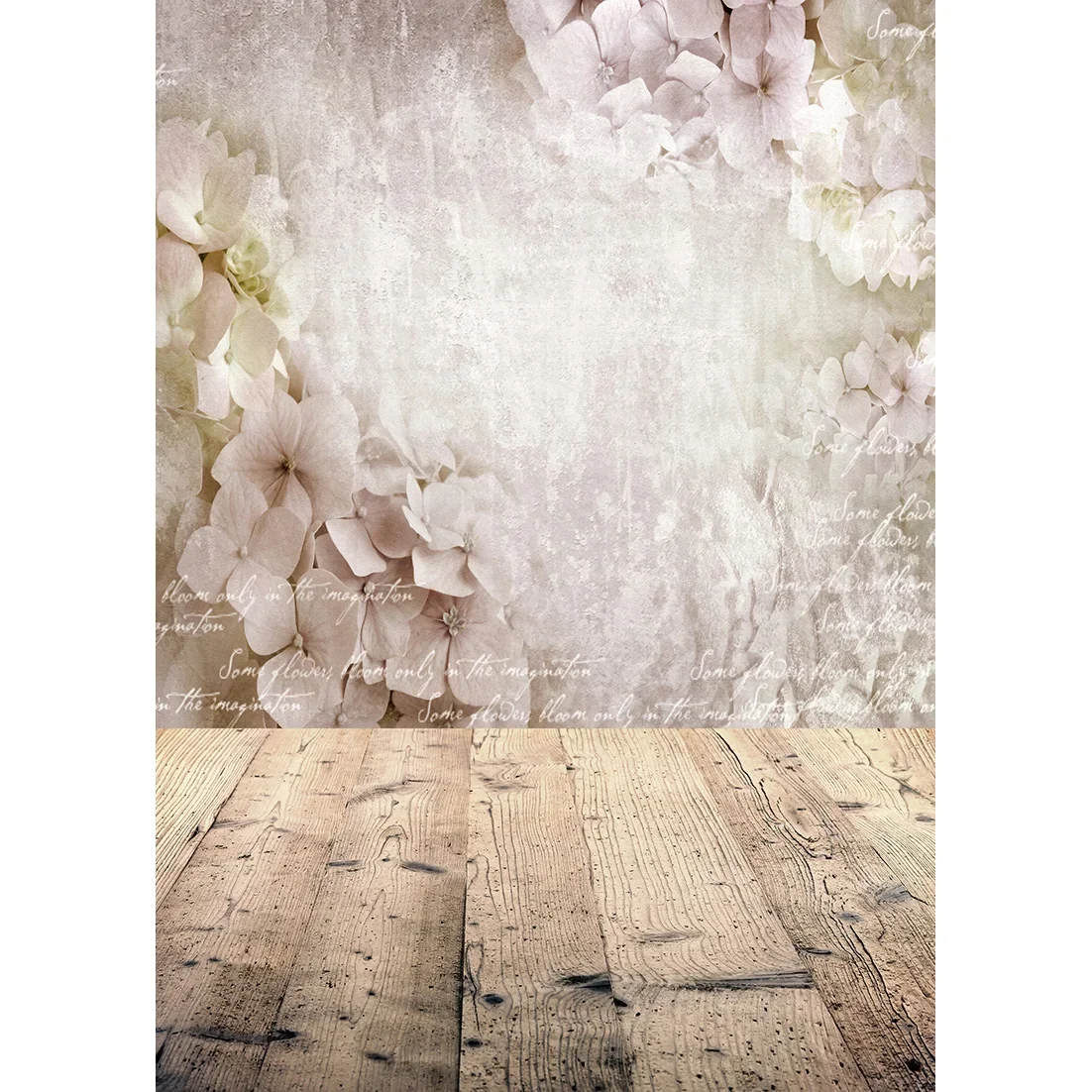 Flower Wooden Floor Photography Backdrops Valentines Day Photoshoot Background for Children Lovers Portrait Wedding Photo Studio