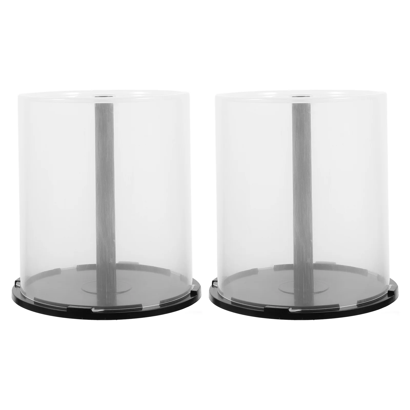 

2 Pcs CD Storage Bin Plastic Container Dvd Case Bucket Bracket Empty Holder Pp Disc