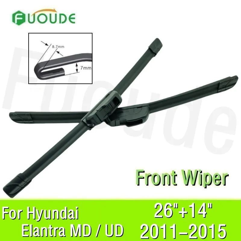 

Wiper Blade For Hyundai Elantra MD / UD 26"+14" Car Windshield Windscreen Rubber 2011 2012 2013 2014 2015