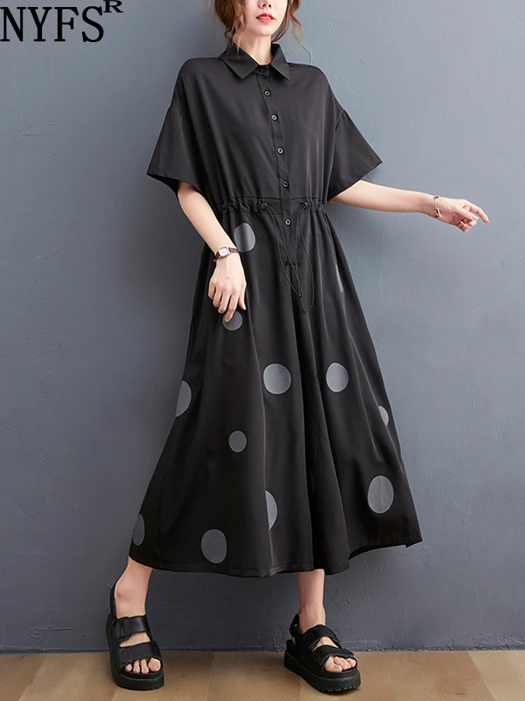 

NYFS 2023 Summer Loose Plus Size Women Overalls Trousers Female Large Size Dot Print Women Jumpsuit
