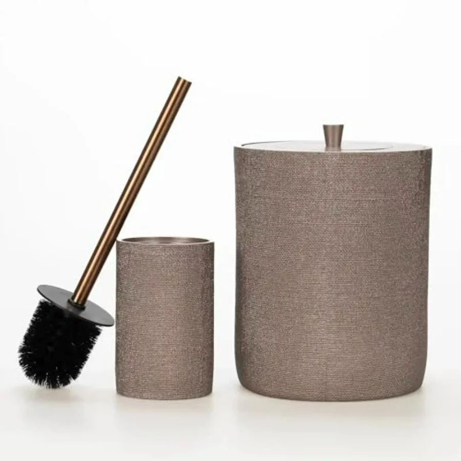 

Linen Collection Taupe Resin Bathroom Accessories Luxury Taupe Bath Accessory Set/Individual Items Trash Can Toilet Brush Soap