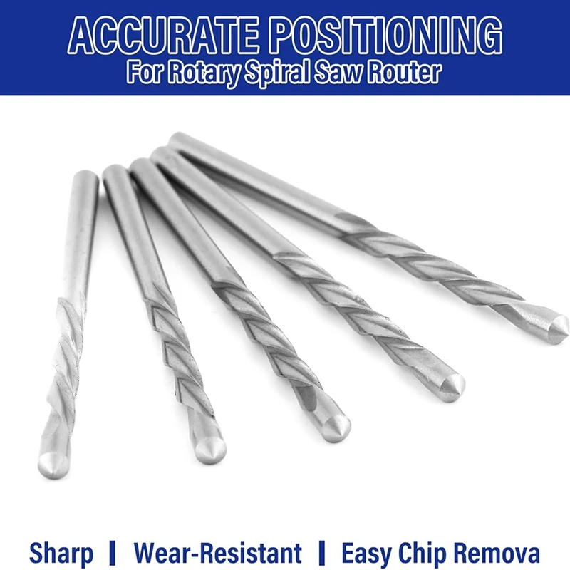 A23T 100Pcs Drywall Drill Bits for Pilot Point Cutting, Drywall Router Drill Bits Tools for Spiral Saw Drywall Cutting Tool
