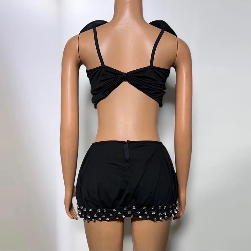 Sexy Gogo danseuse tenue de fête discothèque voiture Performance Costume Festival vêtements femme Dancehall reine Rave porter noir yj885