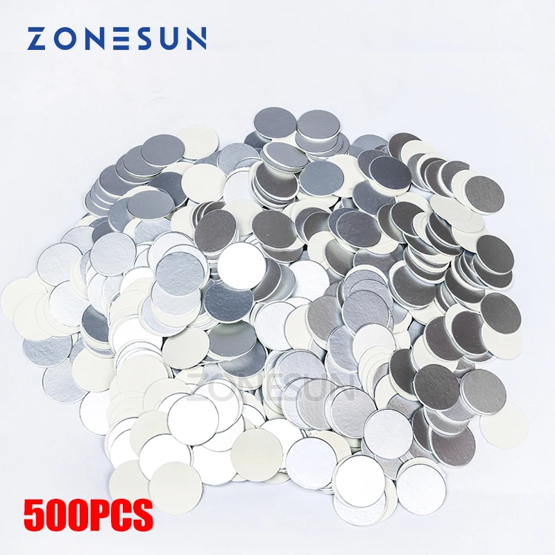 ZONESUN For induction sealing customized size plactic laminated aluminum foil lid liners 500pcs for PP PET PVC PS glass bottle