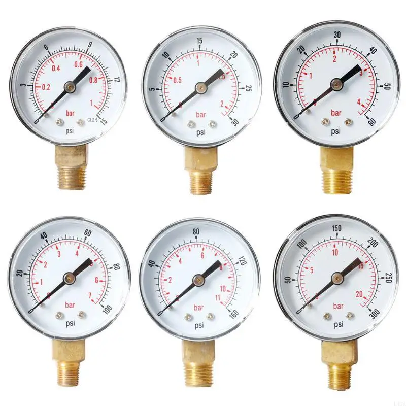 L43A Y50 Pressure Gauge 52mm 1/4 BSPT Vertical 15,30,60,100,150,300 for Mining/Home Heating/Home Pressure Measurement