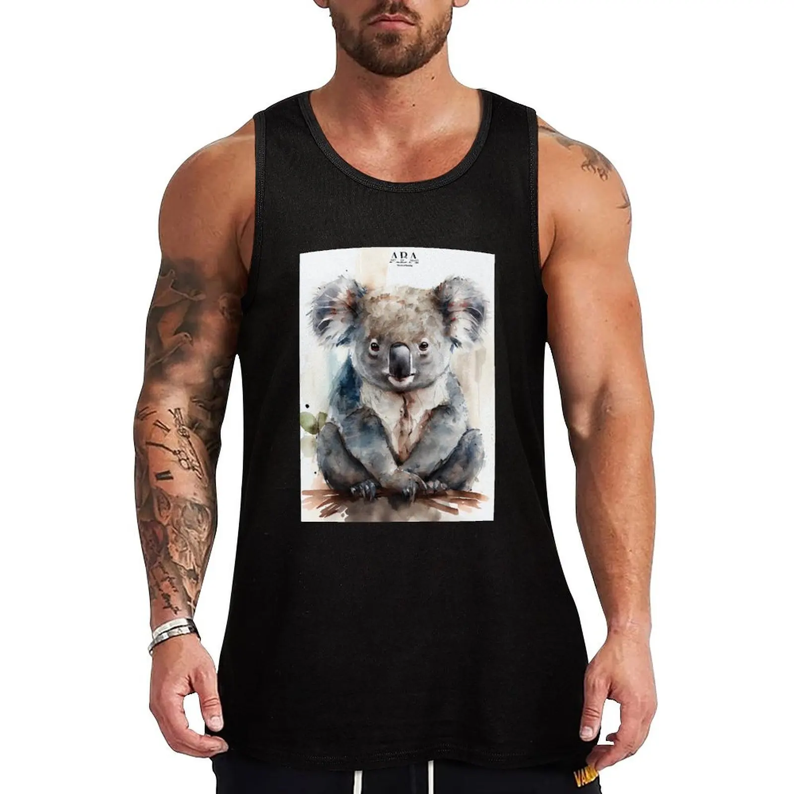 Australian terrestrial mammals Koala - Watercolor Paint Tank Top Basic Tank Top for Daily Wear Comfort Soft Fabric