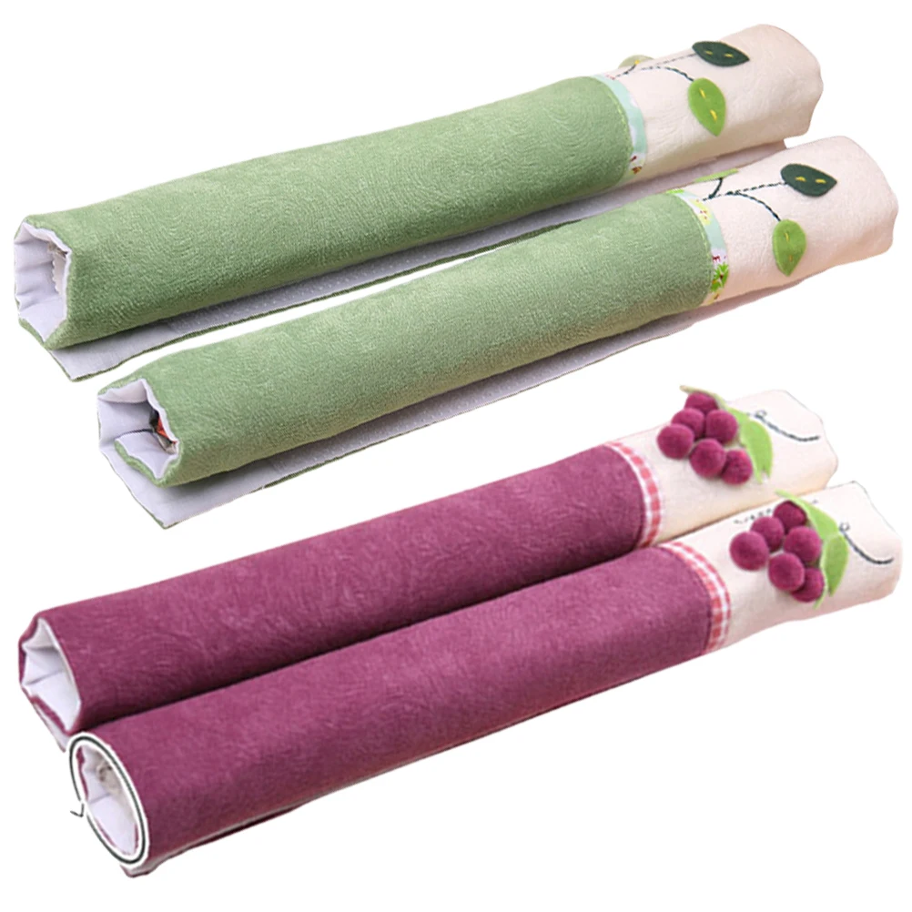 

2Sets Fridge Handle Cover Modern Decorative Protective Refrigerator Door Handle Protector Kitchen Appliance Washable