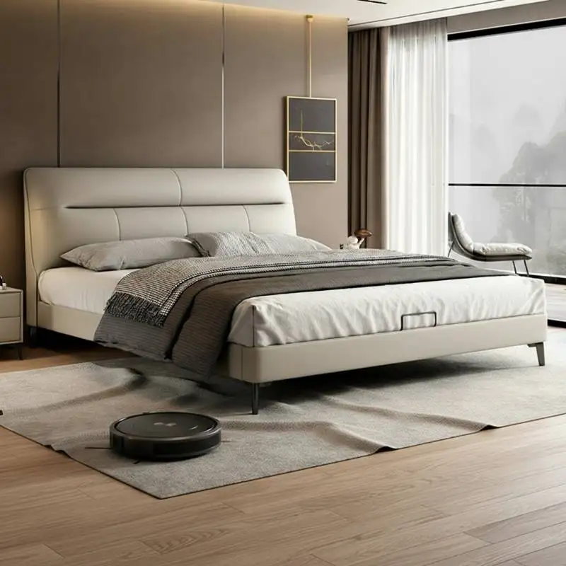 

Black White Double Bed Gray European Australia Storage Lit Luxe Double Bed Japanese Modern Cloud Camas De Dormitorio Furniture