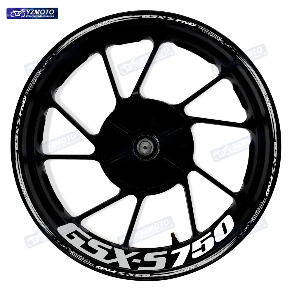 Motorrad 17 Zoll Vorder- und Hinterradaufkleber Nabenaufkleber Reflektierende wasserdichte dekorative Felgenaufkleber für GSX-S750 GSX S 750