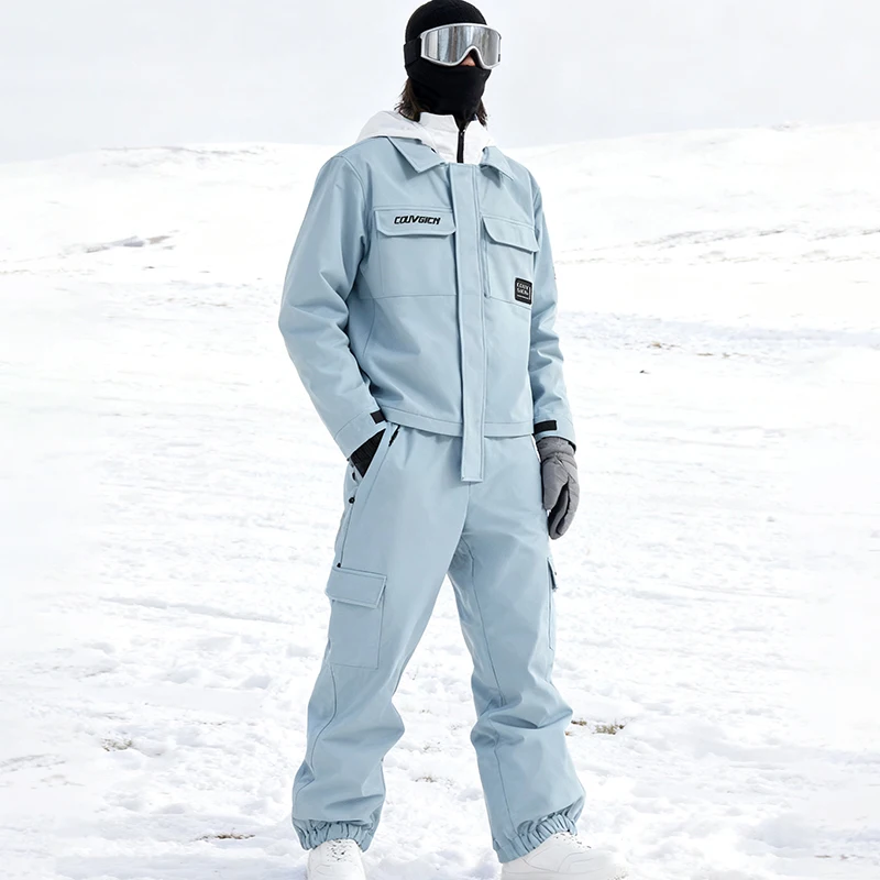 

New Winter One-piece Ski Suit Set Men Featuring Windproof Waterproof Warm Insulation Women's Outdoor Casual Sports Skiing Suit