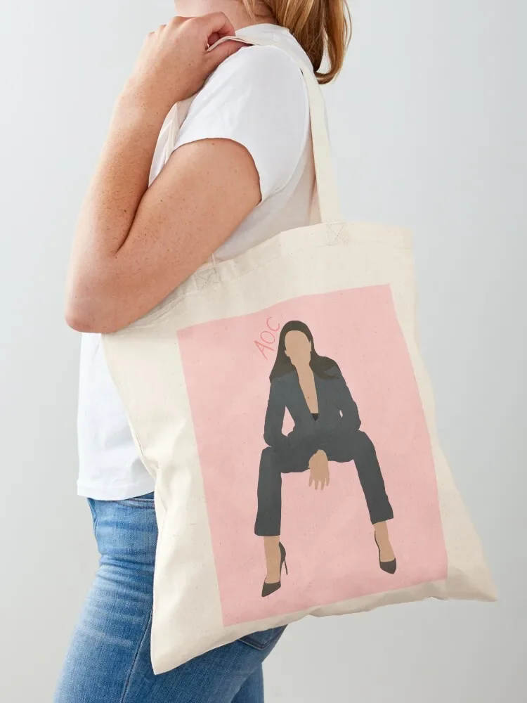 AOC outline Tote Bag shopping bag logo bags luxury women custom canvas bag custom fabric