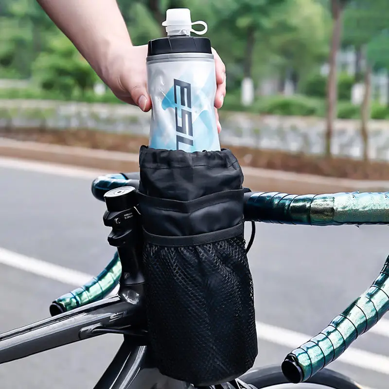 Soporte para botella de bicicleta, bolsa portadora de agua para ciclismo, hervidor aislado, bolsa para manillar de bicicleta de carretera, accesorios, Kit de herramientas de equitación
