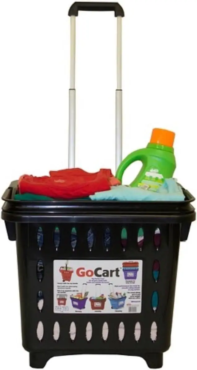 

Portable Rolling Grocery Cart with Wheels for Shopping and Laundry