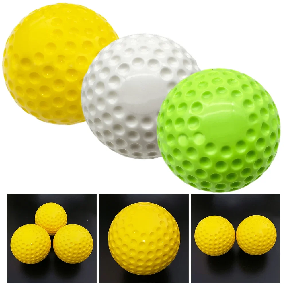 9/12inch Dimpled Baseball 7.2/9.7cm PU Yellow/White/Fluorescent Green Pitching Machine Softball For Daily Hitting Training Parts
