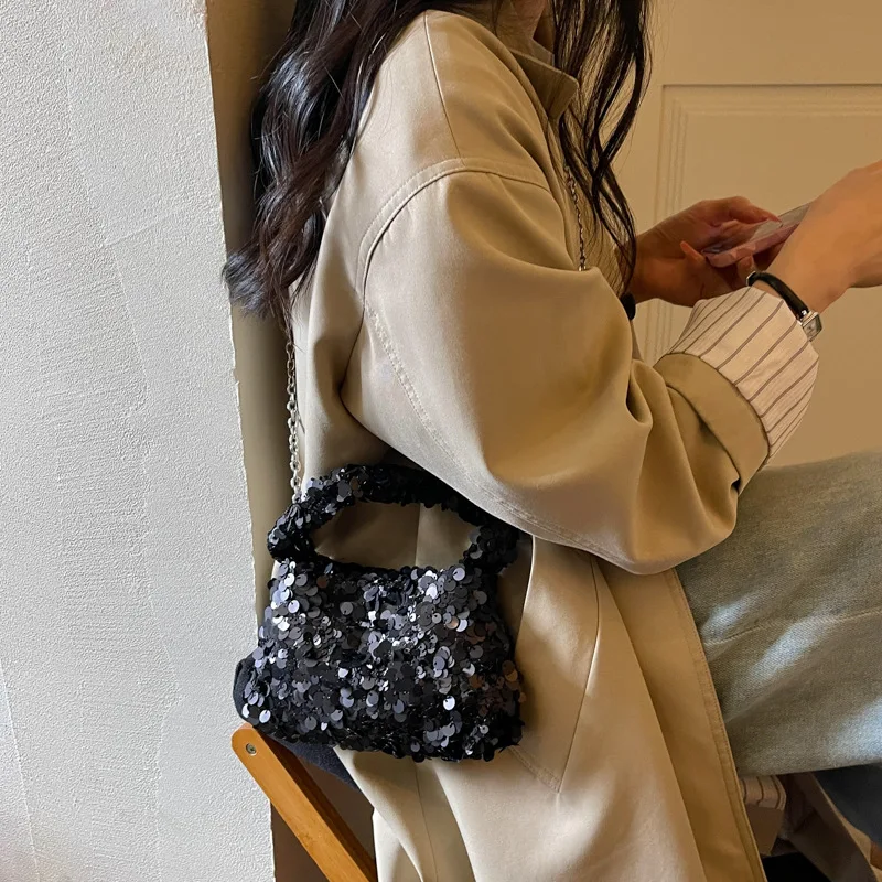 2026 New Fashion Shining Sequins Square Shoulder & Crossbody Bags Personality Exquisite High Quality Party Handbags for Women