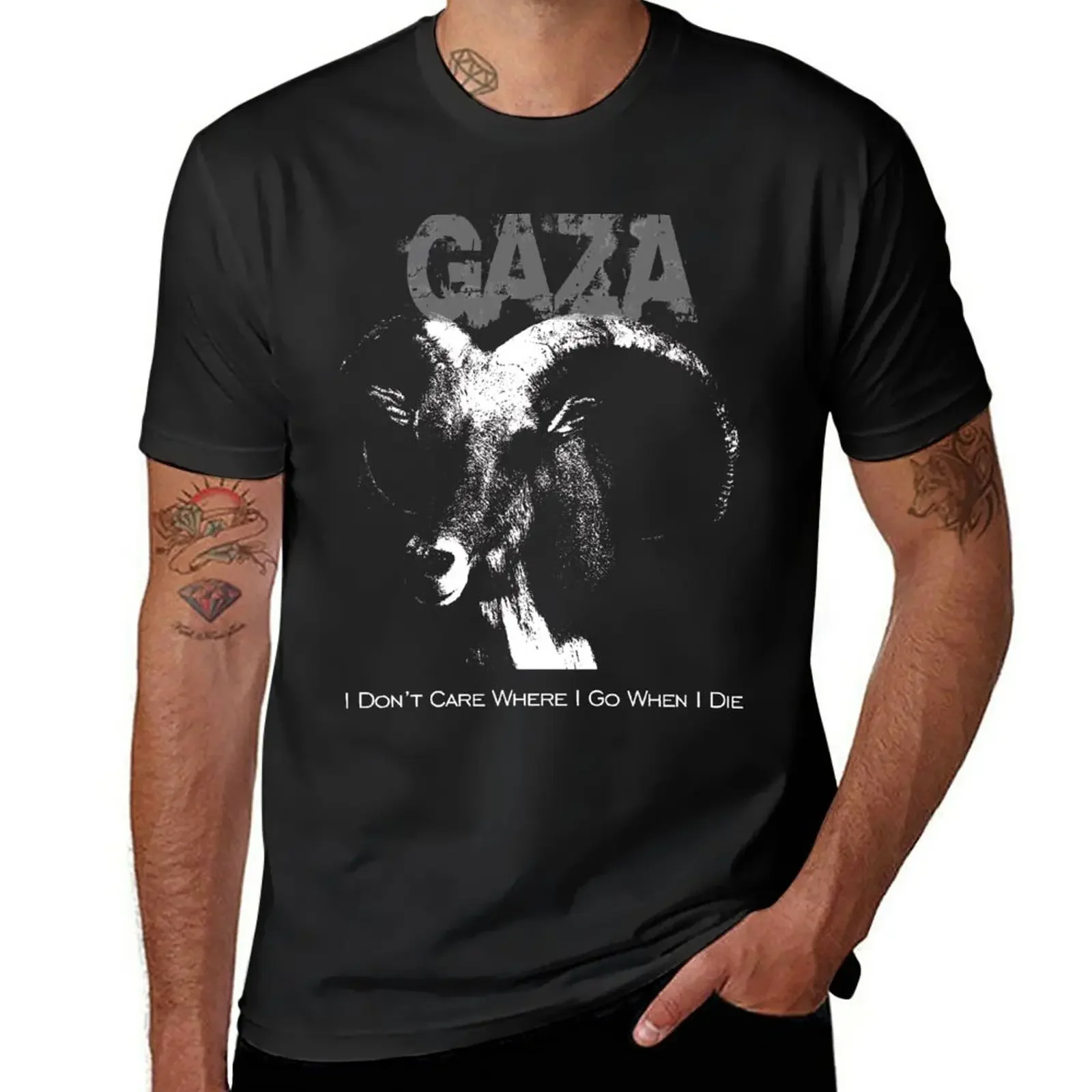 Gaza - I Don't Care Where I Go When I Die - Grindcore T-Shirt sports fans plus size tops vintage clothes mens tall t shirts