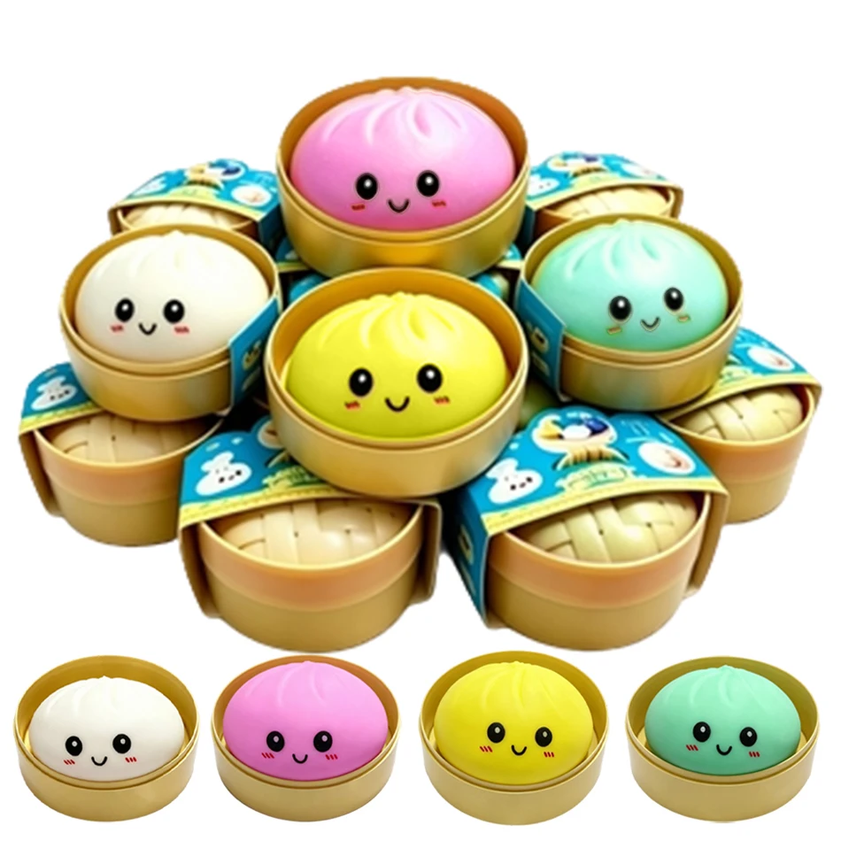 High-Quality 1-4Pcs Simulation Dumpling Pressure Ball, Fast Rebound  Pinch Decompression Toy Home & Office Decor, BirthdayGift