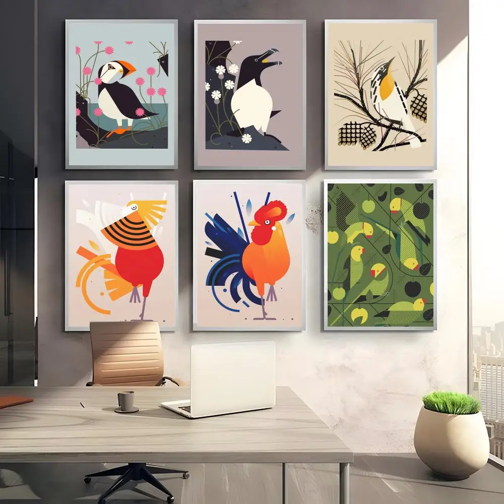 إيما كلينتون الطيور الفن اللوحة الخط HD حائط لوح رسم ديكور فني للمنزل مكتب غرفة المعيشة غرفة نوم هدية