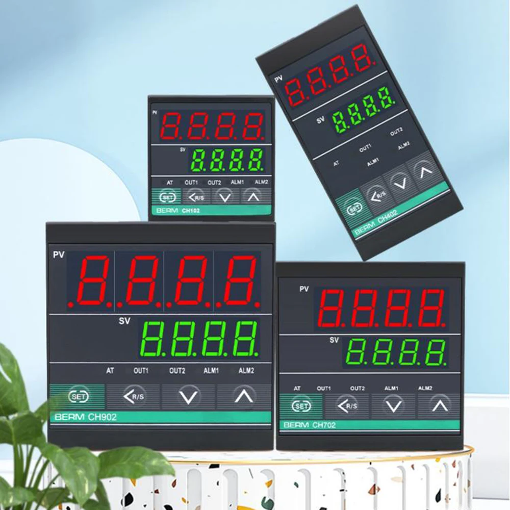 

100-240VAC 2 Outputs SSR Relay and 2 alarms CH102 CH402 CH702 CH902 LCD PID Intelligent Temperature Controller 4-10mA analog