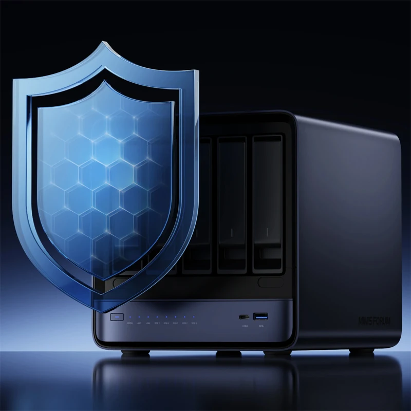 MINISFORUM MinisCloud NAS N5 PRO Mini PC AMD Ryzen AI 9 HX PRO 370 Supporto DDR5 ECC Capacità 144TB Sistema operativo AI Computer da ufficio/casa