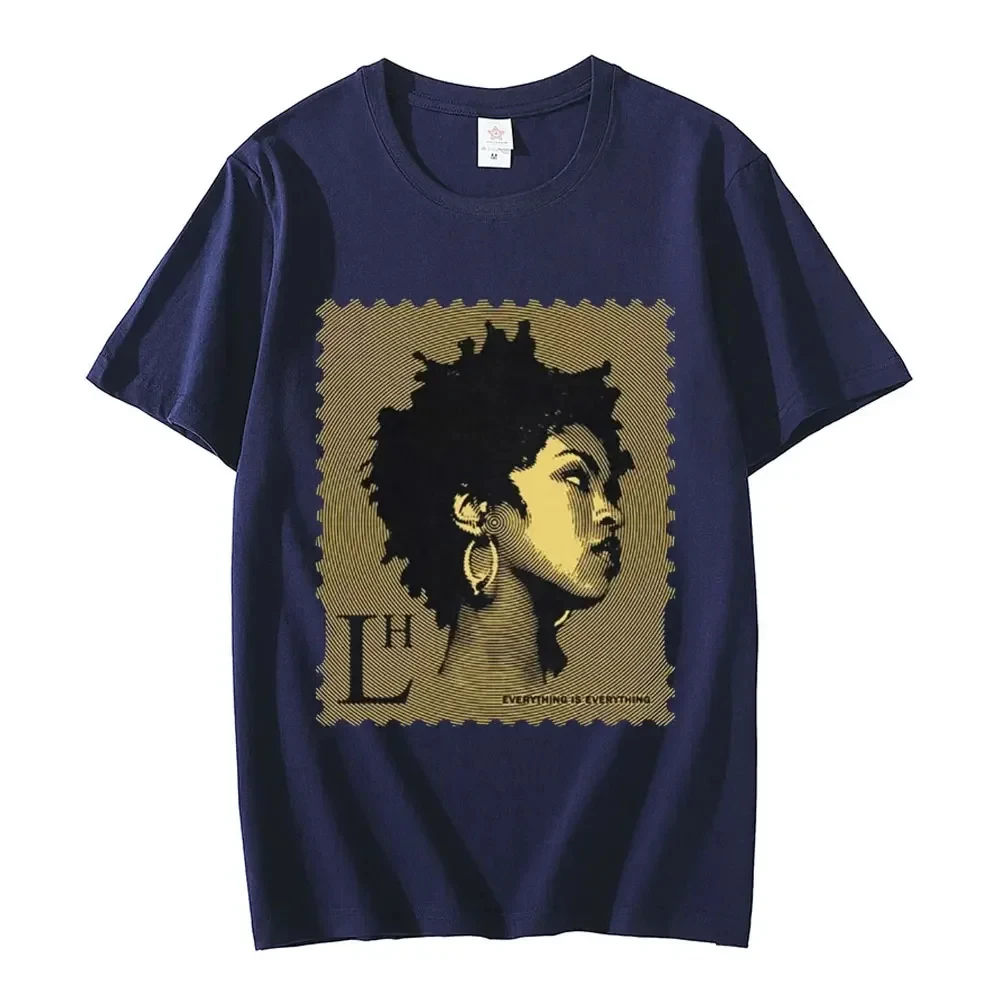 Rapper Lauryn Hill Music Album Graphic T-Shirt Short Sleeve Comfort Top 100% Cotton Men\'s Summer T-Shirt Fashion Trend T-Shirt