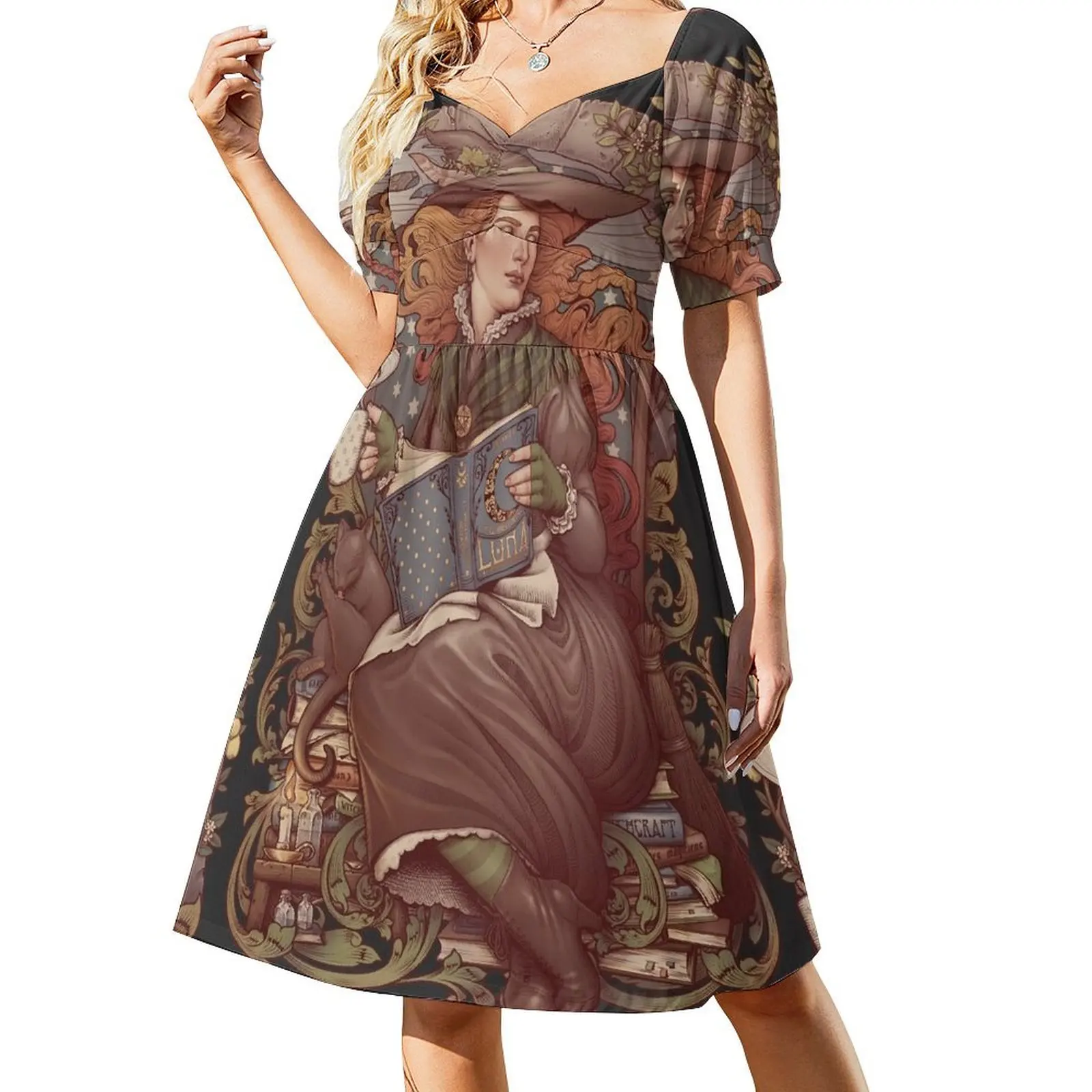 

NOUVEAU FOLK WITCH Short Sleeved Dress Clothing women's clothing korea stylish Female dress Dress