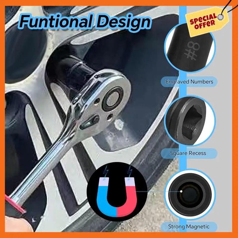 

-A20Z 8 Piece Tapping Socket Kit 8Pcs Tap Socket Set Faucet Repair And Maintenance For Areas Where T-Handles Not Fit