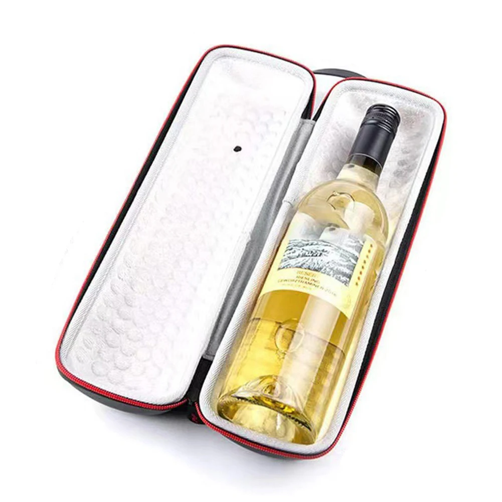 EVA Cooler Ice Bags Shockproof Single Red Wine Gift Box Waterproof Tote Bag with Hand Strap for Party Travel Wine Travel Carrier