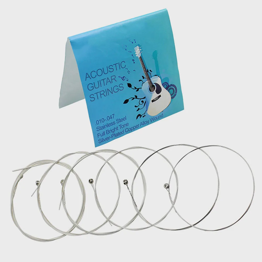 

6 pcs Guitar Strings Stainless Steel Bass Guitar Strings Folk Guitar Strings Acoustic Guitar Strings