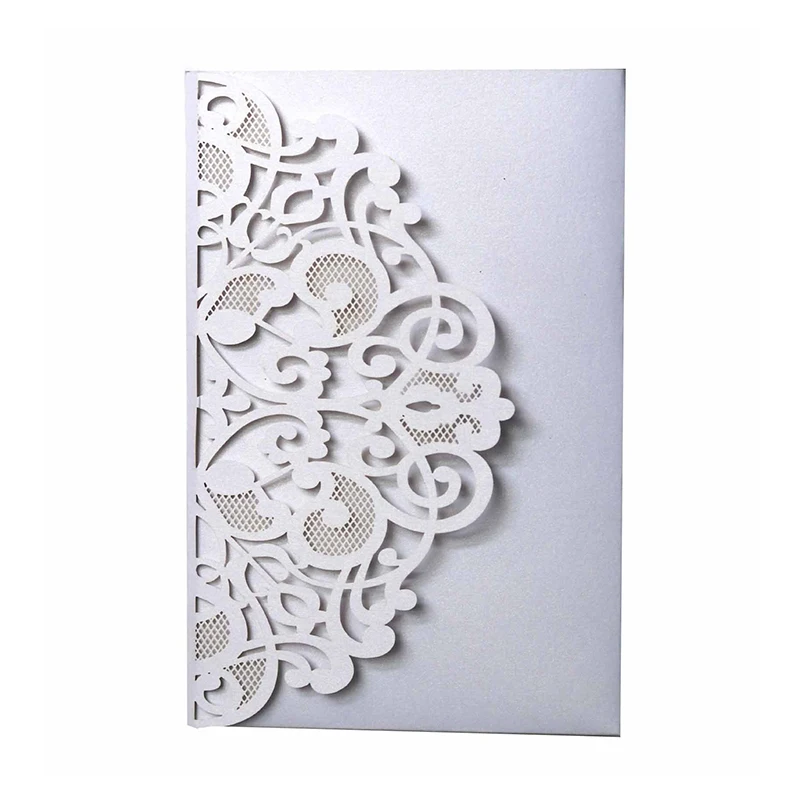 50pcs Laser Cut Wedding Invitation Card Covers Customize Favors Business Greeting RSVP Card Wedding Decoration Party Supplies